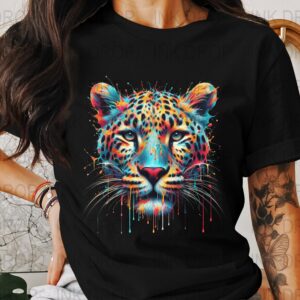 Colorful Leopard Art, Digital Download, Unique Animal Art, Modern Wall Art, PNG Image, Home Decor, Printable Art, Animal Illustration