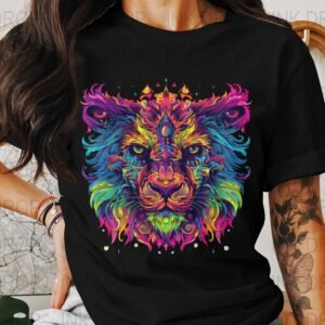 Psychedelic Lion Digital Download, Colorful Lion Art Print, Modern Lion Poster, Unique Lion Design, PNG for Crafts, Instant Download