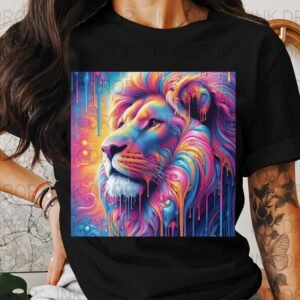 Colorful Lion Art, Digital Download, Rainbow Lion PNG, Wall Art Print, Unique Lion Design, Vibrant Colors, Animal Art, Lion Art Print