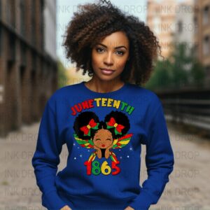 Juneteenth PNG Digital Download, Afro Girl Clipart, 1865 Freedom Day, Black Pride Digital Art, Glitter Juneteenth Design