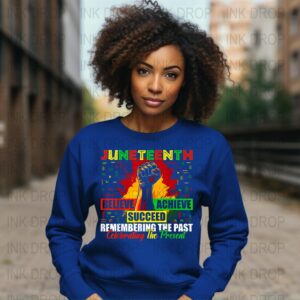 Juneteenth Digital Art, Celebrate Freedom PNG, Black History Month Image, Juneteenth Design, Believe Achieve Succeed, Downloadable Print