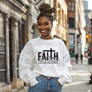 Faith Can Move Mountains Digital Art, Inspirational PNG Download, Christian Wall Art, Religious Home Decor, Motivational Printable