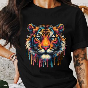 Tiger Art DIGITAL DOWNLOAD PNG, Colorful Tiger Head Design, Modern Animal Art, Digital Print for Crafts, Sublimation, Wall Art