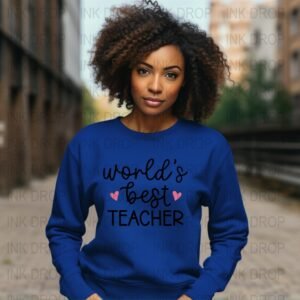 Worlds Best Teacher PND, Teacher Appreciation Gift Idea, Teacher SVG, Teacher Clipart, Teacher Digital Download for Cricut, Silhouette
