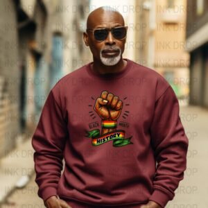 Black History Month T-Shirt Design, Powerful Fist Illustration, High Quality PNG File, Instant Digital Download