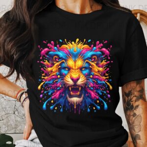 Lion Art Print, Colorful Animal Image, Lion DIGITAL DOWNLOAD PNG, Bold Wall Decor, Modern Art, Vibrant Colors, Nursery Art