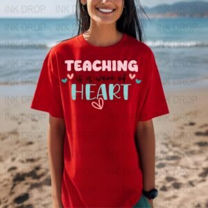 Teaching Heart Digital Print, Teacher Appreciation Gift, Classroom Decor, Teacher SVG, Cute Teacher Present, Teacher PNG, Digital Download