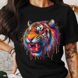 Colorful Tiger Digital Download, PNG, Art Print, Animal Art, Wall Decor, Abstract Design, Unique Gift, Home Decor, Illustration