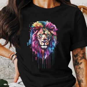 Lion Watercolor Art, Colorful Lion Head, Digital Download PNG, Animal Wall Art, Unique Lion Design, Vibrant Lion Art, Home Decor Art