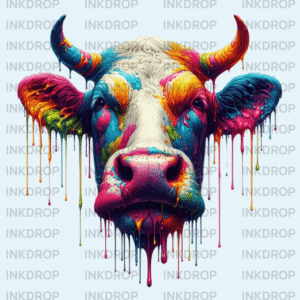 Artistic Cow - PNG