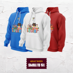 Happy Easter Black Girl  Hoodie (Adult Sizes - Small To 5X)