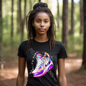 Purple Shoe Black Girl Shirt (Adult Sizes – Small to 5X)