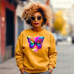 Butterfly Digital Download, PNG File, Floral Butterfly Art, Colorful Butterfly Image, Butterfly Print, Wall Art, Crafts, Sublimation