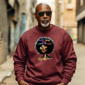 Don't Buy Hair I Rock My Own Afro Latina T-Shirt, Bold Graphic Tee for Afro Pride, Cool Quote T-Shirt for Confident Women, Fun and