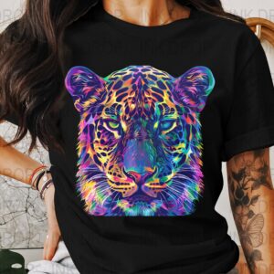 Colorful Leopard Portrait, Digital Download, PNG, Vivid Art, Animal Illustration, Modern Design, Unique Style, Printable Art (139)