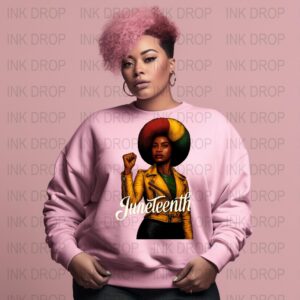 Juneteenth Digital Download, Afro Woman PNG, Black History Art, Red Yellow Green, Empowerment Artwork, Celebration Digital File