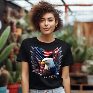 American Eagle T-Shirt Patriotic USA Flag Graphic Tee Bold Eagle Art American Pride Shirt USA Eagle Design