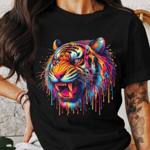 Colorful Tiger Digital Download, PNG, Art Print, Animal Art, Wall Decor, Abstract Design, Unique Gift, Home Decor, Illustration