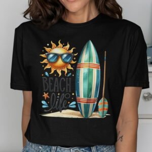 Beach Vibes T-Shirt, Sunglasses Art, Summer Vacation Tee, Tropical Holiday, Ocean View Shirt, Relaxing Outfit, Coastal Lifestyle, Gift Idea