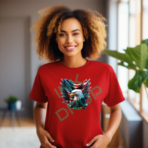 Bold Patriotic Eagle Print Graphic Red T-Shirts