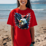 Eagle With American Flag Wings Patriotic Design T-Shirt