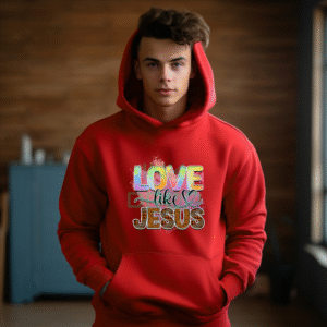 Love Like Jesus Colorful Graphic Inspirational Hoodie