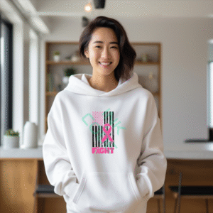 Fight With Ribbons Breast Cancer Awareness Flag Design Hoodie