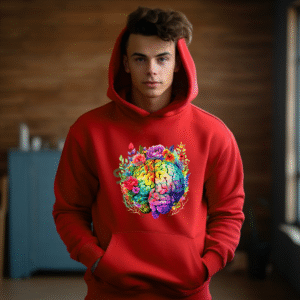 Floral Brain Power Creative Office Stylish Trendy Hoodie