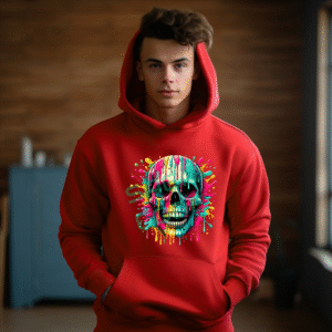 Colorful Dripping Skull Graphic Art Design For Everyone Hoodie