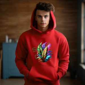 Artistic Feathers on a Dark Background Style Hoodie