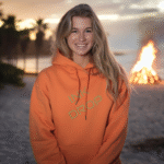 Beach Bonfire Multicolors available Cozy Vibes Casual Apparel Hoodie, Ships Next Business Day