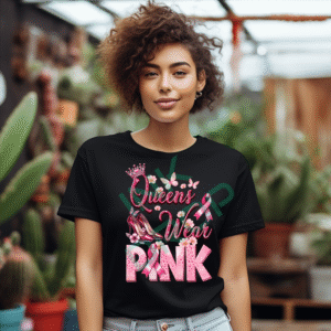 Queens Wear Pink Breast Cancer Awareness Graphic T-Shirt