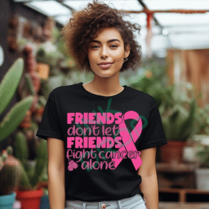 Friends Don't Let Friends Fight Cancer Alone Text T-Shirt