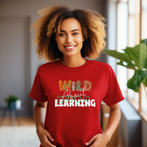 Wild About Learning with Animal Print Design Unisex T-Shirt