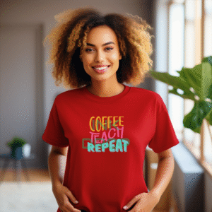 Coffee Teach Repeat Lifestyle Motivation Funny Saying T-Shirt