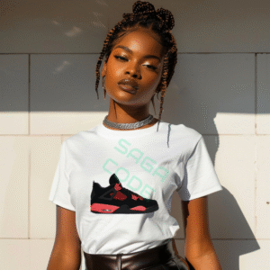 Bold Black and Red Graphic Style Casual Wear T-Shirt