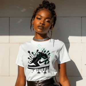 Unique Dripping Black and White Sneaker Graphic T-Shirt