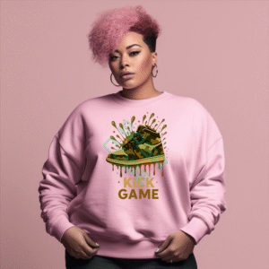Camo Sneaker Kick Game Sweatshirt, Urban Streetwear Camouflage Shoe, Dripping Paint Art Apparel, Hip Hop Inspired, Unique Graphic Design