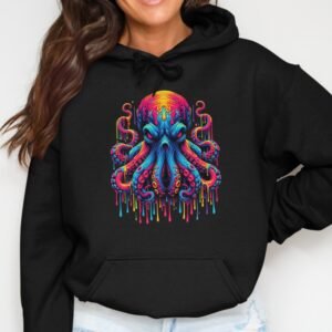 Psychedelic Octopus Drip Art Hoodie