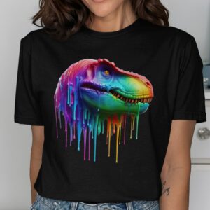 Vibrant Rainbow Dinosaur Head T-Shirt