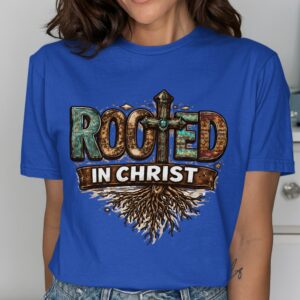 Rooted In Christ Faith & Roots Graphic T-Shirt