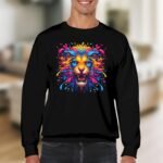 Vibrant Paint Splatter Lion Roar Unisex Sweatshirt