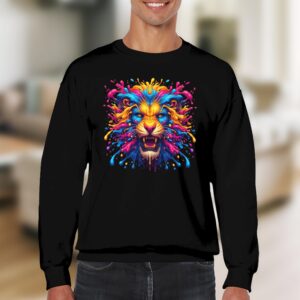 Vibrant Paint Splatter Lion Roar Unisex Sweatshirt