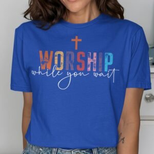 Colorful Distressed Worship Cross Christian T-Shirt