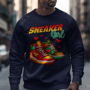 Vibrant Sneaker Girl High-Top Sweatshirt