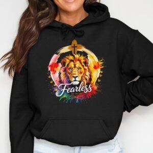 Fearless Faith Lion & Cross Hoodie