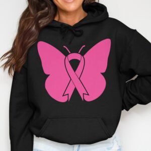 Breast Cancer Awareness Butterfly Ribbon Hoodie