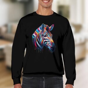 Vibrant Abstract Rainbow Zebra Sweatshirt
