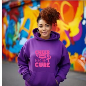 Breast Cancer Awareness Football Hoodie - Cheer for the Cure