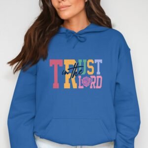 "Trust in the Lord" Christian Hoodie - Pastel Rose Design